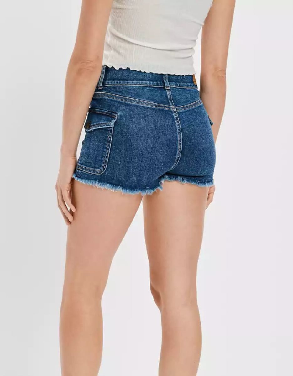 Shorts American Eagle AE Ne(x)t Level Super High-Waisted Denim Indigo Femme | UPX-89992622